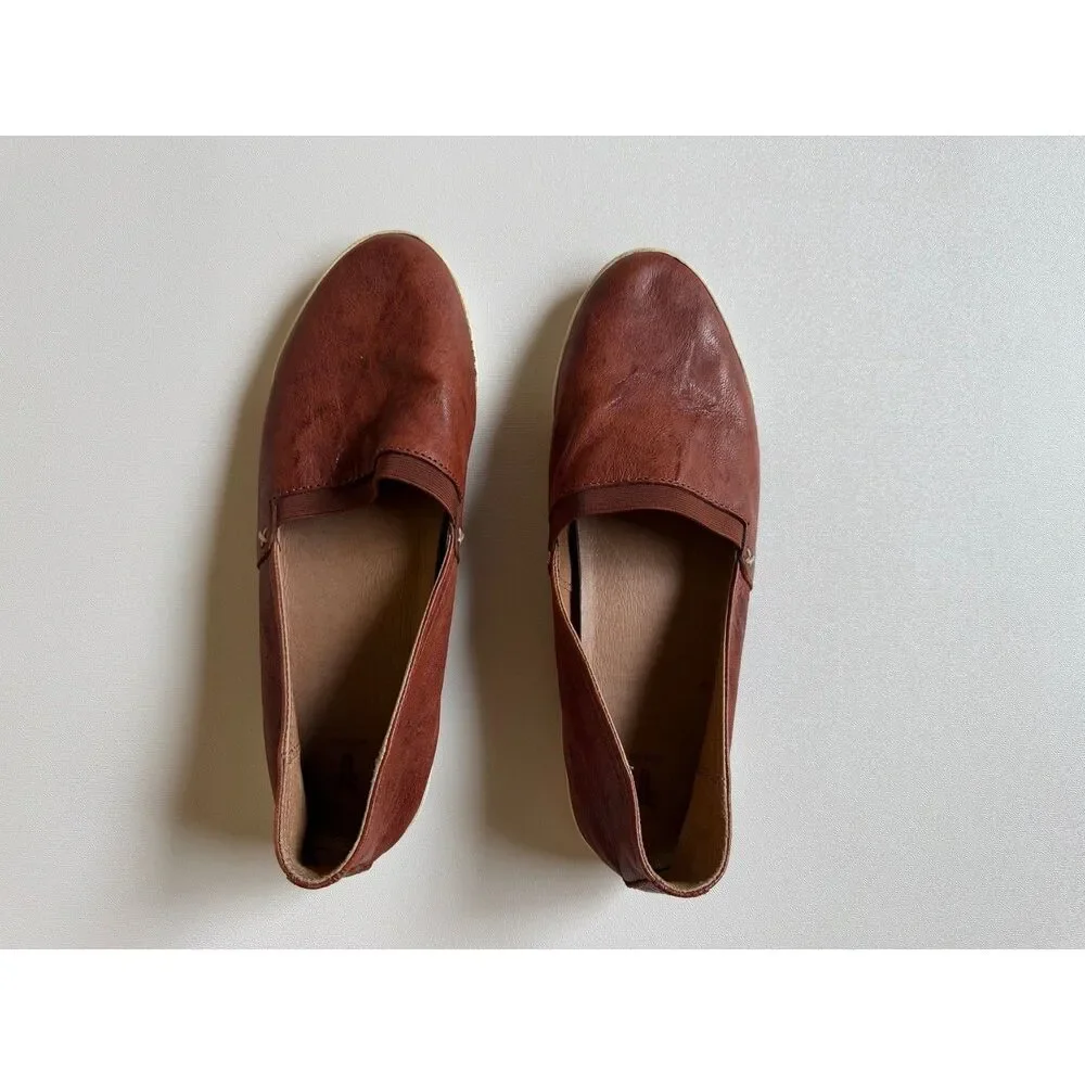 Frye Women's Cognac/Brown Melanie Slip-On Leather Sneakers Size 9.5